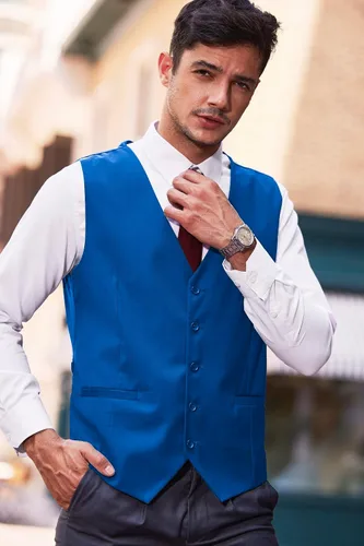 Miniatura 3 de COOFANDY Chaleco de traje de negocios para hombre, chaleco de vestir casual, chaleco ajustado