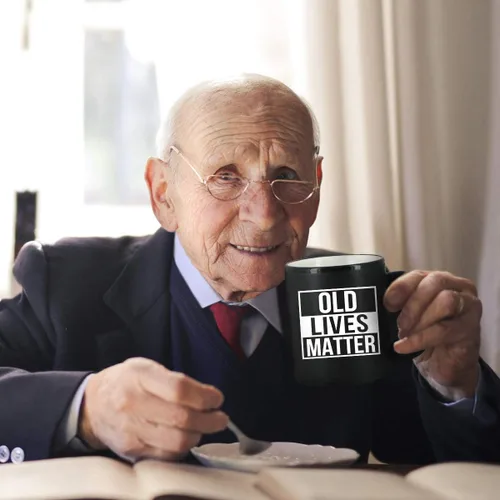 Miniatura 5 de DU VINO Old Lives Matter Taza de café de 11 onzas, divertido regalo de cumpleaños o jubilación para personas mayores mayores, regalo de broma