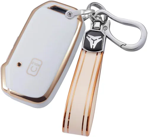 Miniatura 10 de ontto Llavero de 5 botones para llavero Kia Smart Remote con llavero para Sportage Stinger Cerato Ceed Forte TPU Key Bag Beige