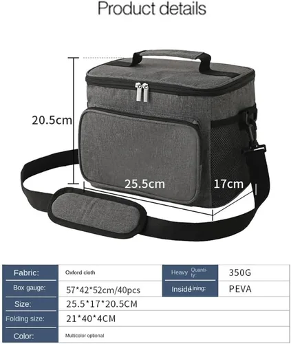 Miniatura 7 de Lonchera plegable, grande para 12 latas (10 litros), aislada, a prueba de fugas, enfriador de lados suaves para playa, picnic, senderismo, camping