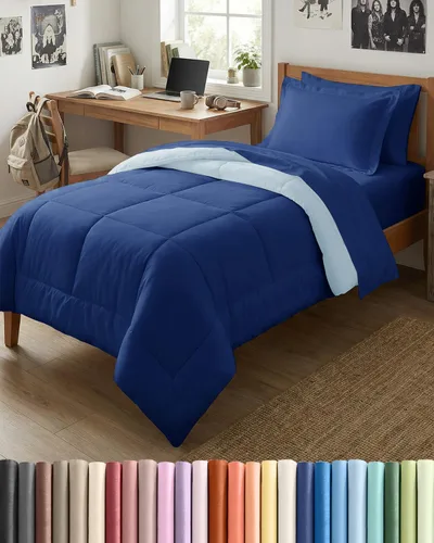Miniatura 40 de Juego de edredón individual – Juego de ropa de cama en una bolsa de 5 piezas tamaño Queen – Edredón alternativo al plumón, sábana encimera, sábana