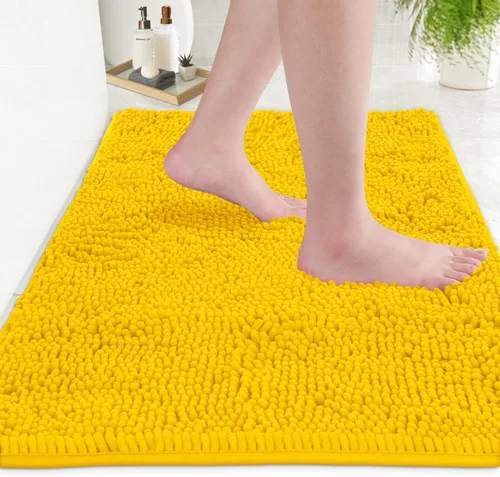 Miniatura 29 de LuxUrux Tapete de microfibra afelpada, de felpilla extrasuave, pelo largo de 1 pulgada, muy absorbente, para baño o ducha, lavar y secar a máquina