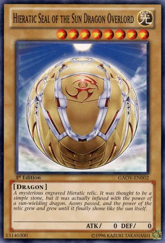 Yu-Gi-Oh! - Hieratic Seal of The Sun Dragon Overlord (GAOV-EN002) - Galactic Overlord - 1.ª Edición - Común (versión en inglés; idioma español no