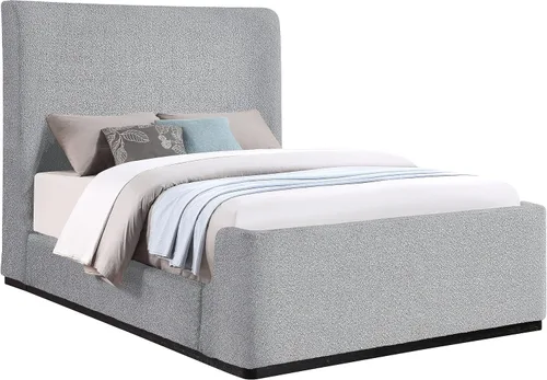 Miniatura 14 de Meridian Furniture OliverCream-T Colección Oliver Modern Cama individual tapizada de tela boucle contemporánea con acabado de cepillo de alambre