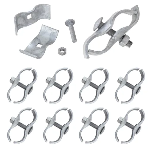 Miniatura 12 de VIVIDA Abrazaderas para perreras de perro de 1-3/8 pulgadas, paquete de 10 abrazaderas de panel de valla de eslabones de cadena, para tubo
