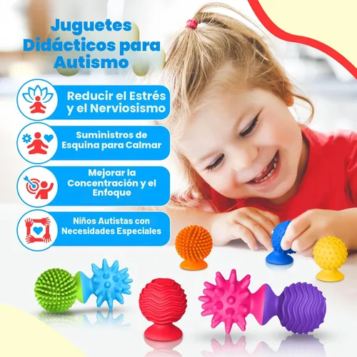Miniatura 3 de Juguetes sensoriales para niños y adultos: juguetes con ventosa texturizada para autismo - Sensorial blandito para baño en el aula - Juego de 8