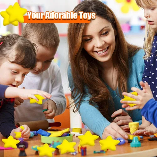 Miniatura 5 de 24 bolas de estrés de estrella, mini bolas de espuma para apretar, juguetes amarillos para aliviar la ansiedad para recompensas escolares, premios
