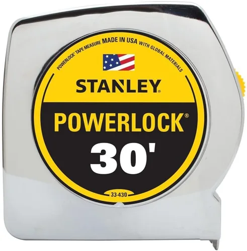 Miniatura 8 de Stanley 33425 Powerlock II Cinta Métrica de Retorno Automático, 1 pulgada x 25 pies, Cromo/Amarillo