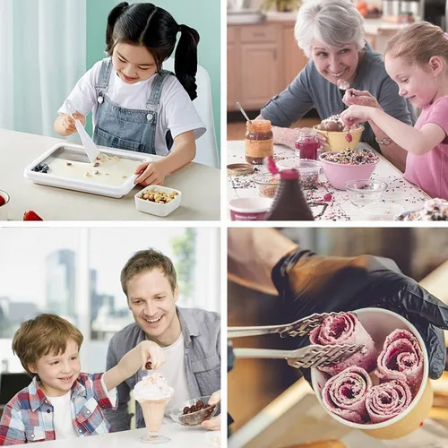 Miniatura 8 de Máquina de helado instantánea, máquina de helado enrollado, máquina de helado de servicio suave, perfecta para yogur helado, y más! Máquina de Rosa