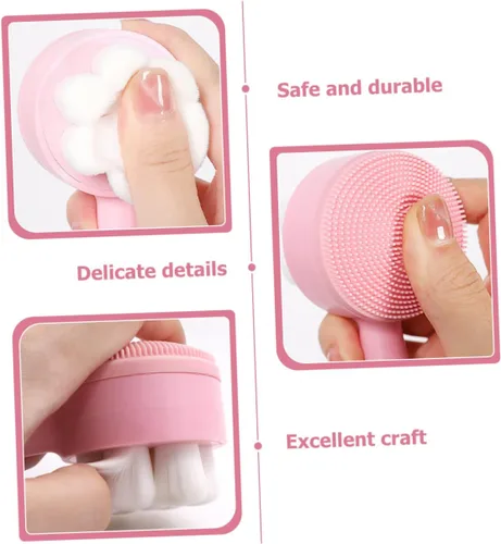 Miniatura 6 de FOMIYES Cepillo facial portátil, limpiador facial de silicona 3D para uso seco y húmedo, cepillo de exfoliación suave, ideal para pieles sensibles