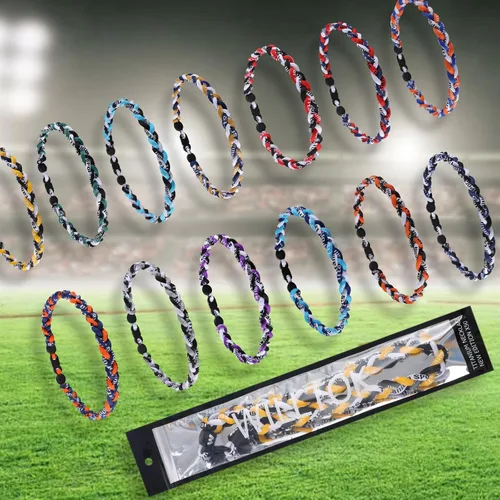 Miniatura 2 de Willtok Collar de béisbol prémium de 18 pulgadas con cuerda trenzada de nailon con diseño Tornado
