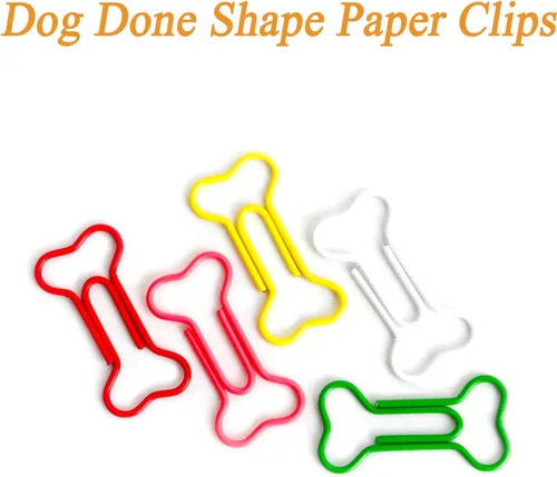 Miniatura 5 de Clips de papel de 5 colores, lindo hueso de perro, clip creativo para archivos de cuadernos, oficina, escuela, uso doméstico, perfecto