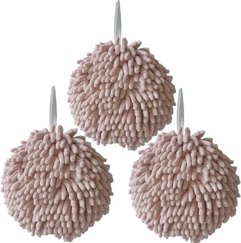 Miniatura 14 de Juego de 3 toallas de mano de felpilla con bucles para colgar, toallas de mano colgantes para baño o cocina, de secado rápido, toalla de baño
