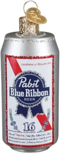 Miniatura 6 de Old World Christmas Botella de luna azul soplado adorno para árbol de Navidad, decoración navideña hecha a mano, colección de cerveza