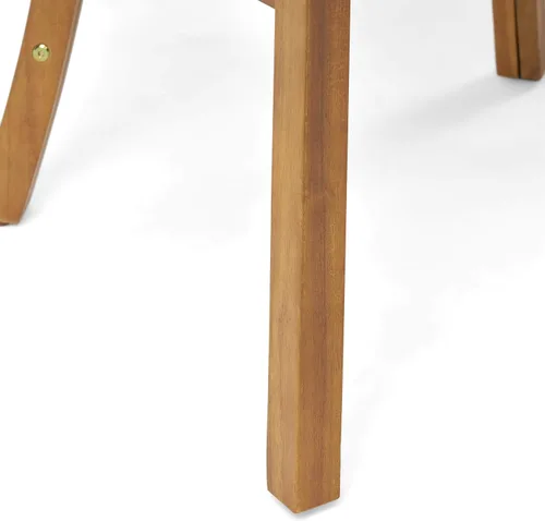 Miniatura 6 de Great Deal Furniture Nola - Sillas de comedor de madera para exteriores con cojines (juego de 2), acabado crema y teca, (309261)