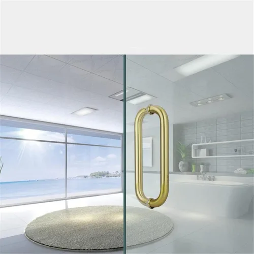 Miniatura 4 de WANLIAN Hardware - Tirador tubular de puerta de ducha de 8 pulgadas para puertas de ducha sin marco, con arandelas (manija de 8 pulgadas) (oro rosa)