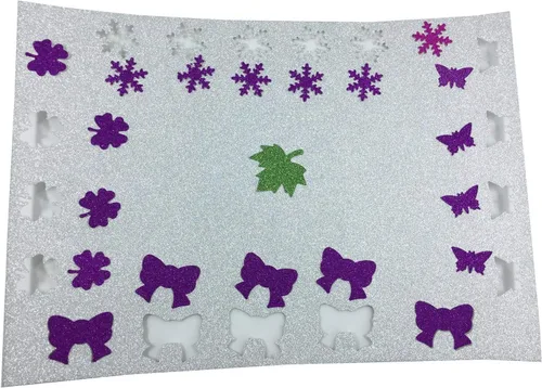 Miniatura 5 de 10 hojas 12x8 pulgadas Hojas suaves Glitter Cartulina 250 gramos parte superior – Tarjeta espumoso para DIY Artesanía. plateado
