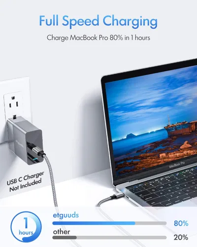 Miniatura 5 de etguuds Cable USB C a USB C de 2 pies, paquete de 2 unidades, 60W USBC a USBC, cable de carga tipo C a C de carga rápida para iPhone 17 16 15 Pro