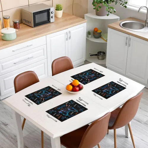Miniatura 3 de Juego de 4 manteles individuales de videojuegos de 12 x 18 pulgadas, patrón de consola de juegos de dibujos animados, alfombrillas de cocina
