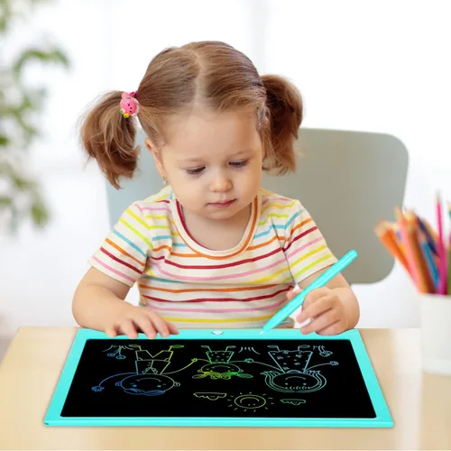 Miniatura 8 de Juguetes para niños y niñas de 3, 4, 5, 6, 7, 8 años, tableta de escritura LCD de 15 pulgadas, tablero de garabatos, almohadillas de dibujo Azul