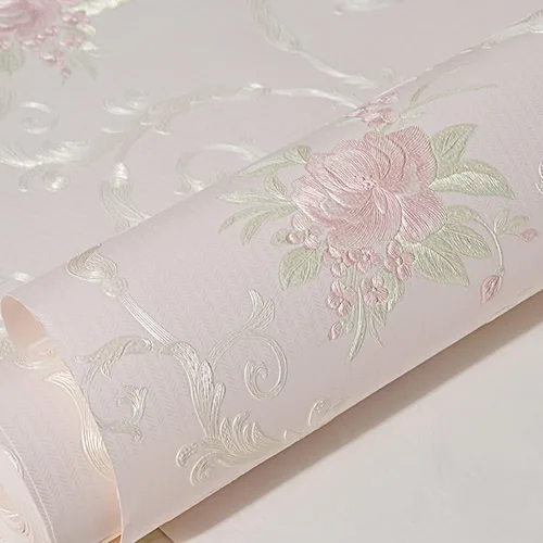 Miniatura 9 de Papel tapiz vintage 3D floral para despegar y pegar, papel tapiz de damasco con estampado floral en relieve, autoadhesivo, no tejido, papeles