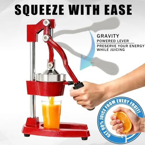 Miniatura 3 de Exprimidor manual de cítricos de hierro fundido, exprimidor de limón naranja resistente, prensa comercial de cítricos extragrande, fácil de limpiar