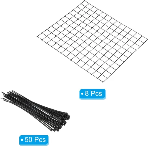 Miniatura 3 de PATIKIL Protectores de plantas de alambre pequeño de 13 x 15.7 pulgadas, paquete de 8 jaulas cuadradas de alambre para plantas de malla de jardín