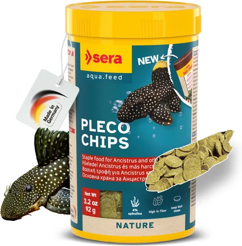 Miniatura 10 de Sera Papas fritas de bagre Nature 3.4 oz/0.21 libras Alimento de pescado premium para Ancistrus y Plecos Alta fibra Sin tintes ni conservantes