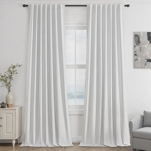 Miniatura 47 de UHITECH Cortinas opacas de 35 pulgadas de largo para sala de estar, 2 paneles, cortina opaca corta para cocina para ventanas pequeñas, cortinas
