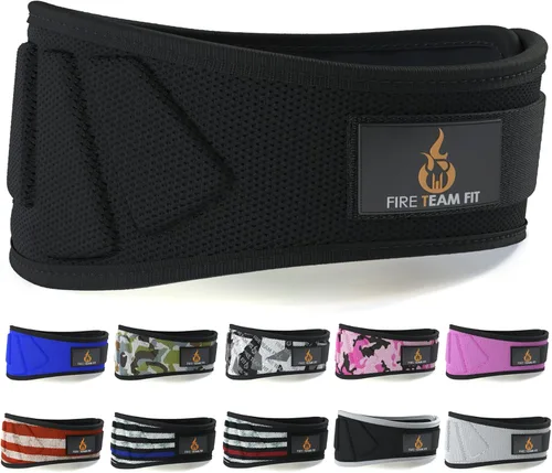 Cinturón para levantamiento de pesas Fire Team Fit, para hombres y mujeres, de 6 pulgadas, soporte de espalda para fisicoculturismo y fitness, ideal