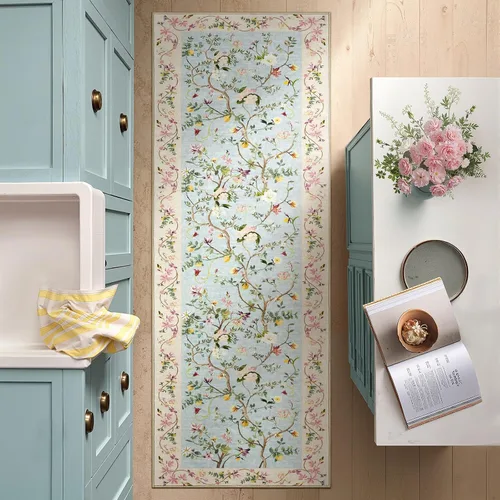 Miniatura 50 de Jinchan Alfombra Floral de Pasillo, 2x5, Alfombras Antideslizantes Lavables a Máquina, Alfombra Suave de Pelo Bajo para Pasillo, Resistente a
