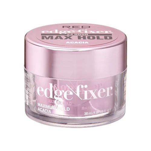 Red by Kiss Edge Fixer 24 Hour Maximum Hold Edge Wax No Flaking Biotina B7 Gel para el cabello con infusión de biotina B7, 1.01 onzas líquidas