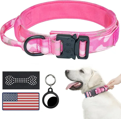 Miniatura 13 de Hotsky collar táctico para perros medianos y grandes, ajustable, de nailon, para entrenamiento militar, con asa y hebilla de metal resistente
