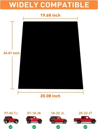 Miniatura 6 de Savadicar Protector Solar para Ventana Trasera, Protector Solar de Malla Transpirable, Red de Protección Solar Elástica Compatible con Jeep Wrangler