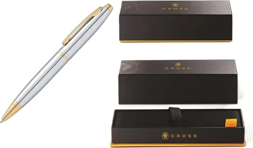 Cross Calais Bolígrafo recargable, bolígrafo mediano, incluye 2 recambios adicionales, caja de regalo premium, Medalist Chrome