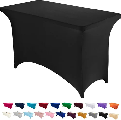 Miniatura 37 de Peomeise - Funda de mesa de elastano de 4 pies, mantel rectangular elástico de elastano (verde manzana, 4 pies)
