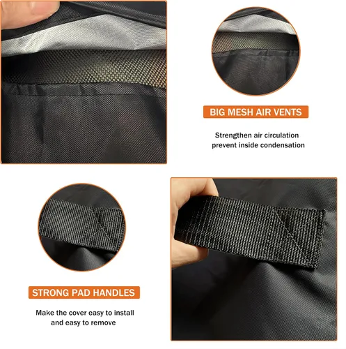 Miniatura 5 de Cubierta para hoguera, resistente al aire libre, 600D, 100% impermeable, cubierta cuadrada para hoguera, resistente a la intemperie, 30 pulgadas