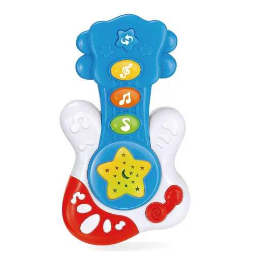 Primera guitarra portátil. Juguete educativo para aprendizaje musical y entretenimiento para edades de 9 meses a 4 años
