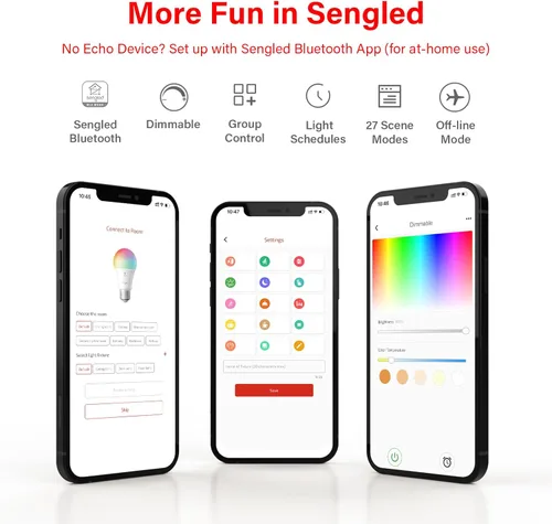 Miniatura 6 de Sengled Foco de luz, emparejamiento automático S1 con dispositivos Alexa, cambio de color, luz inteligente que funciona, iluminación inteligente