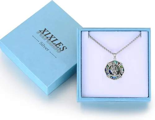 Miniatura 533 de Collar con colgante de plata de ley 925 con medalla de San Patrón, joyería religiosa para hombres y mujeres, con cadena de acero inoxidable 316L