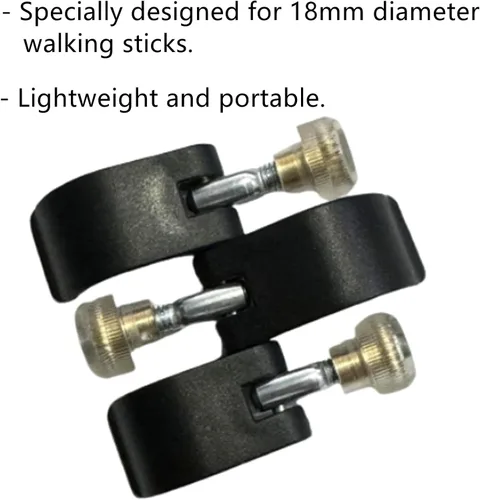 Miniatura 4 de Paquete de 2 manijas de bloqueo para bastón de caminar, poste de escalada, bloqueo externo, clips de bloqueo para bastón de trekking, pieza