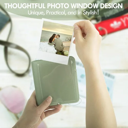 Miniatura 6 de Álbum de fotos pequeño para cámara instantánea Instax WIDE 400/WIDE EVO, 28 bolsillos, álbum de fotos de cuero retro para Instax Wide 300/200/Pola