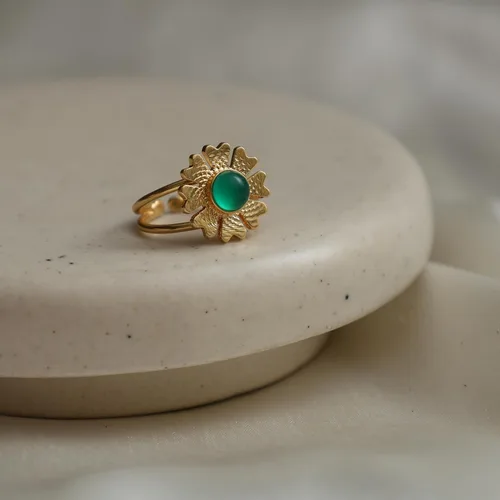 Miniatura 20 de Gempires - Anillos de piedra natural para mujer, ligeros, de cristal, hechos a mano, hipoalergénicos, chapados en oro, para uso diario, regalos