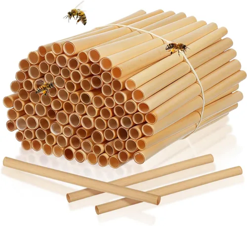 Tubos Mason Bee Tubes Mason Bee House Tubes: 100 piezas de cartón de 6 pulgadas, suministros de repuesto de anidación para casas, hoteles