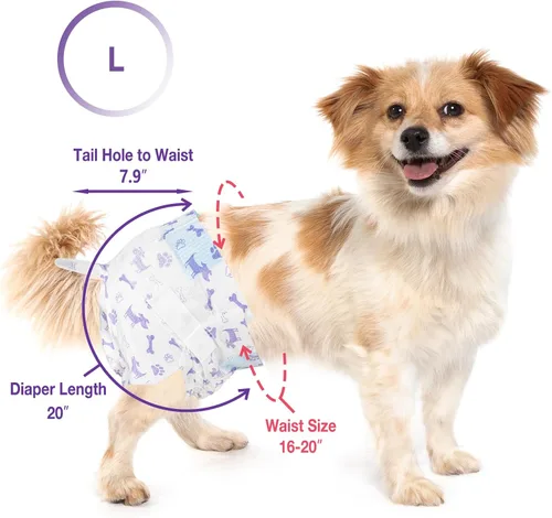 Miniatura 6 de Pet Soft Pañales desechables para perras - Pañales para perros con indicador de humedad, pañales súper absorbentes para cachorros y gatos, aptos