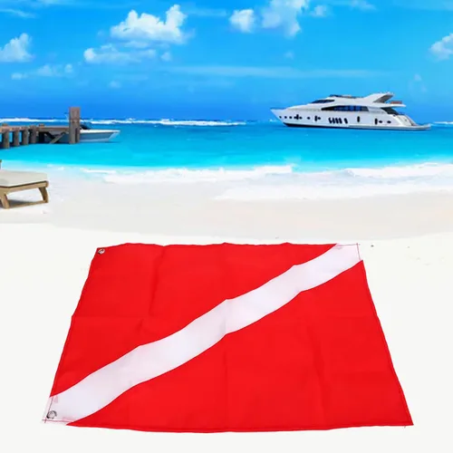 Miniatura 2 de Banderas de buceo, bandera internacional de buceo de pesca submarina roja y blanca, bandera alfa de color brillante, bandera de buceo para barco