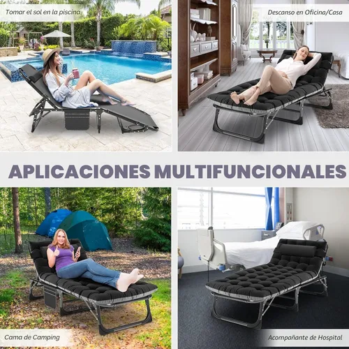 Miniatura 5 de ABORON Catre de Camping para Adultos de 28" Extra Ancho, Resistente 1200D Oxford Catre para Dormir, Cama de Campamento Plegable Portátil con Z Ébano