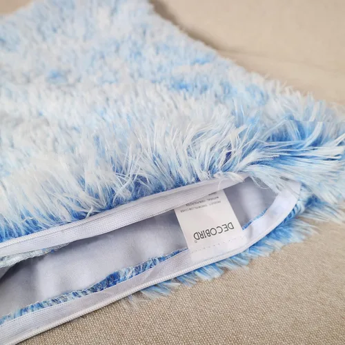 Miniatura 5 de DECOBIRD Funda de almohada de 18 x 18 pulgadas, extra suave, lumbar, peluda, de piel sintética, decoración del hogar, funda de cojín de doble cara