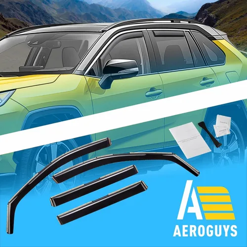 Miniatura 8 de Deflectores de ventana extra duraderos en el canal, protectores de lluvia aptos para Toyota RAV4 2019-2025, viseras solares, ventilación de viento