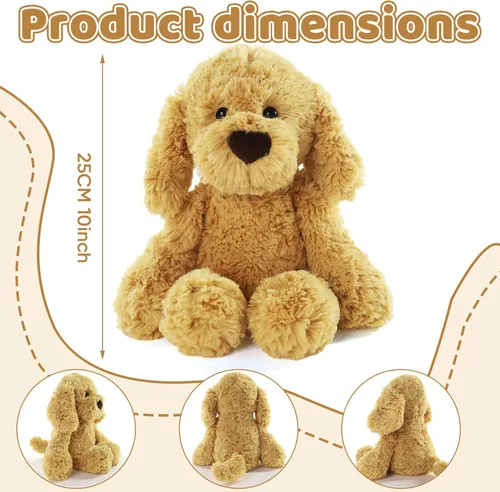 Miniatura 3 de Furvana The Golden Retriever - Animales de peluche de perros, 10 pulgadas Golden Retriever, regalo ideal de Navidad para niños pequeños, niños